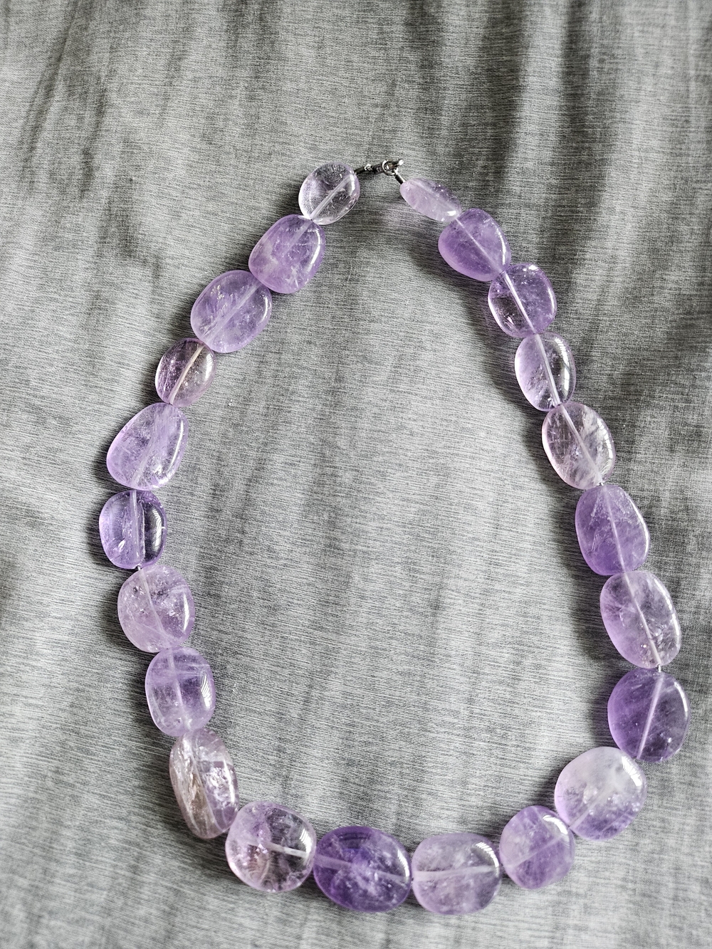 Amethyst Bead Necklace - Lavender Gemstone Statement